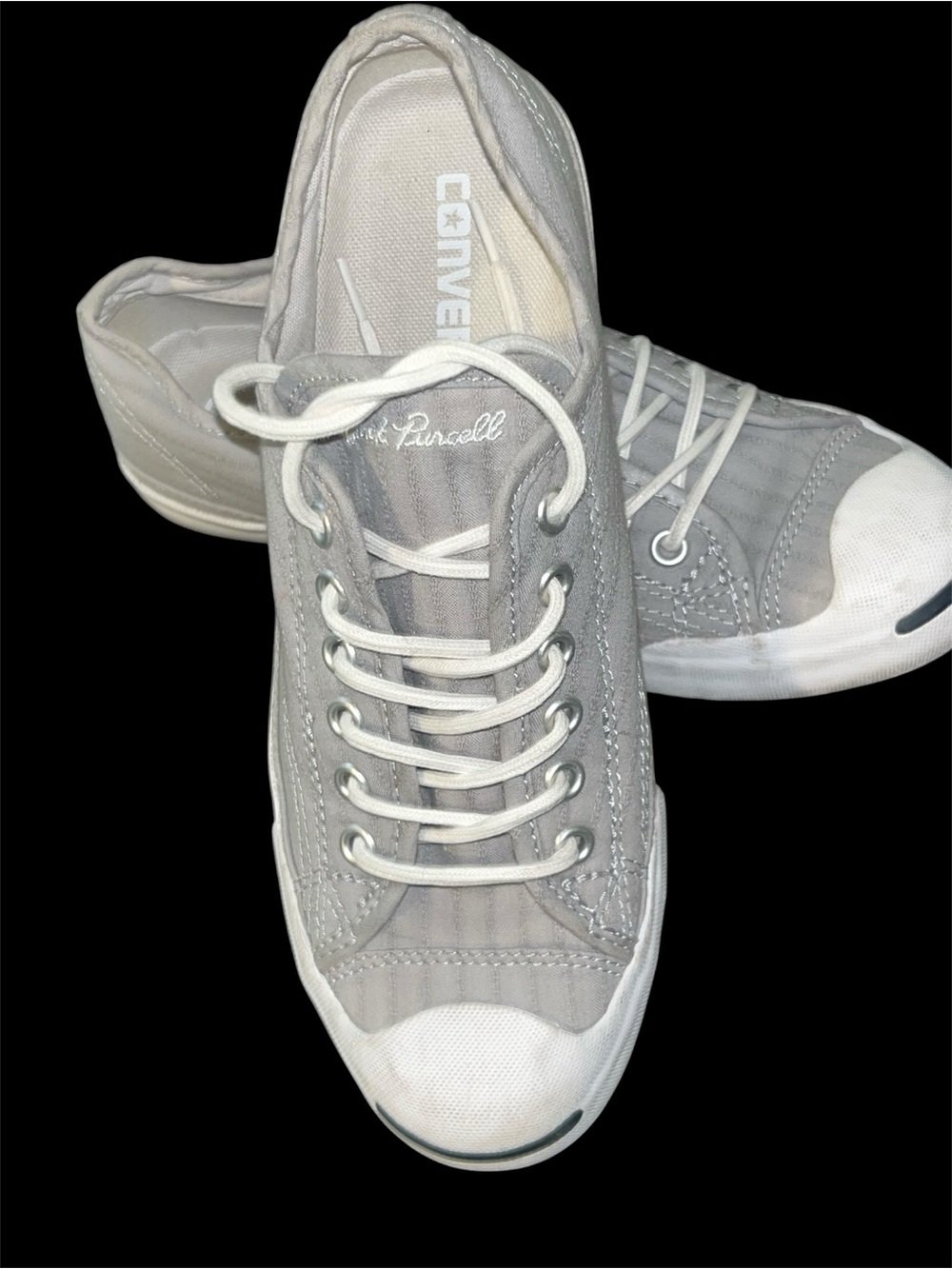 Converse Jack Purcell Low Top Sneakers in Gray & White